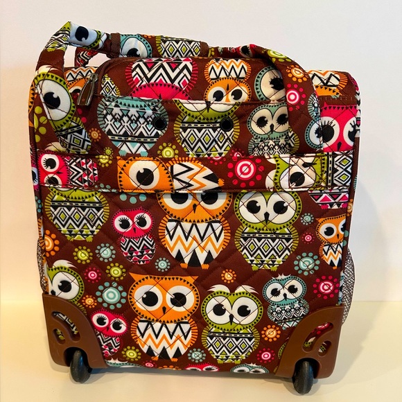 Rockland Owl Print Rolling Tote for Travel, Crafts or Storage - Picture 7 of 16